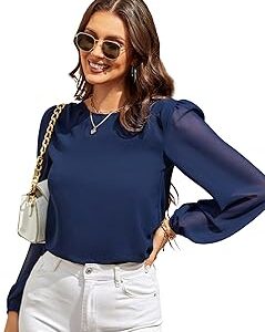 Women's Georgette Regular Fit Blue Top