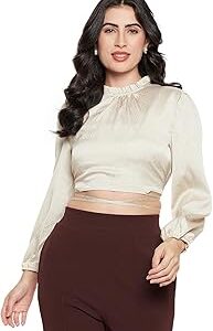 Women Beige Crop Top