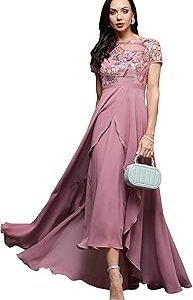 Women's Round Neck Short Sleeve Midi Dress