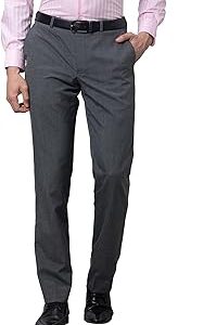 Smart Fit Poly Viscose Blend Stripe Pattern Flat Front Formal Trouser