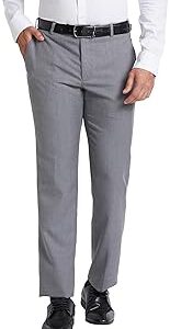Men Smart Fit Checks Pattern Poly Viscose Blend Pleatless Formal Trouser