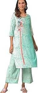 Blue Floral Printed with Zari Embroidery Liva Dress and Dupatta