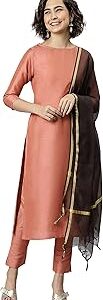 Women's Poly Silk Kurta With Pant And Art Silk Dupatta