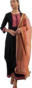 Women's Pure Cotton Yoke Design Straight Kurta & Palazzo With Dupatta Set (D2D2D1771)
