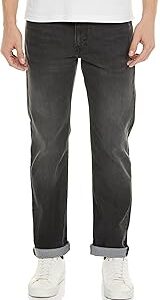 Men's Fitted Mid Rise Jeans (0038I-0017_Black, 32