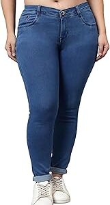 Women's Denim Stretchable Mid Rise Plus Size Jeans