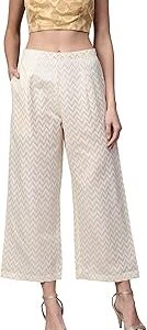 Women's High Rise Cotton Solid Regular Fit Palazzo(Ie24Pl0Cr1539)