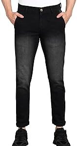 Men's Black Slim Fit Washed Jeans Stretchable