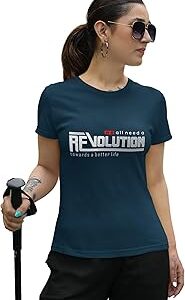 Women's Navy Blue Classic T-Shirt - Revolution | Fresh and Premium