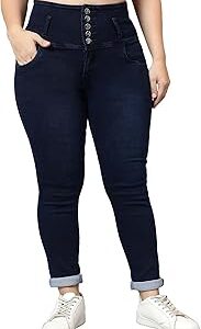 Women's Denim Stretchable High Waist Plus Size Jeans