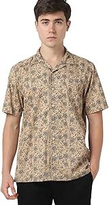 Men's Cotton Floral Regular Fit Shirt