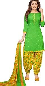 Women's Crepe A Dress Material (899DT186_Green_One Size)