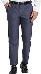 Men Smart Fit Houndstooth Pattern Poly Viscose Blend Pleatless Formal Trouser