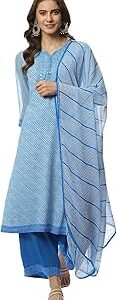 Women Pink Art Silk Straight Kurta Palazzo Suit Set