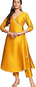Women's Crepe Silk Yoke Design Regular Kurta Set