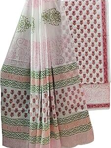 hand Block Printed Unstitched Salwar Suit Dress Material with Mulmul Dupatta