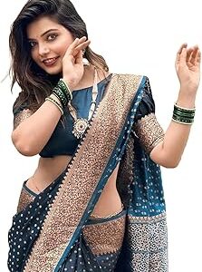 Women's Kanjivaram Soft Semi Silk Banarasi Sarees With Blouse Piece