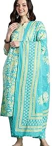 Women's Cotton Kurta and Pant with Dupatta Set