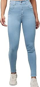 Women's Skinny Fit High/Mid Rise Regular Length Stretchable Denim (Plus Size) Jeans