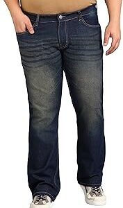 Men's Washed Bootcut Jeans Stretchable