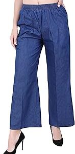 Women's Loose Fit Denim Palazzo