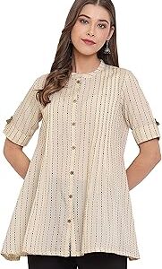 Women's Mustard Silk Blend Foil Printed Kurta with Palazzo