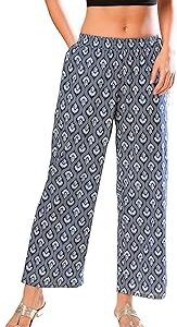 Women High Rise Allover Floral Ethnic Printed Straight Palazzos with Tassel Dori