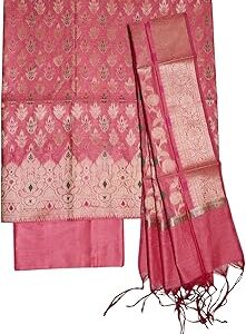 Women's Banarasi Cotton Silk Unstitched Salwar Suit Set Dress Material with Dupatta | Handloom banarasi salwar suit dress material