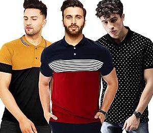 Half Regular Fit Sleeve Men's Polo T-Shirt Combo (Pack of 3)