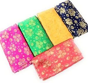 Silk-Cotton Blouse Piece Material for Women, Unstitched, Combo of 5 (1 Meter Each) - Navratri Special, Durga Puja Special, Oti Bharan, Ugadi Special -CA7