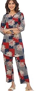 Women's Cotton Solid A-line Co-ords Set