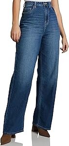 Women's High Waist Wide Leg Baggy Fit Jeans | Full Length
