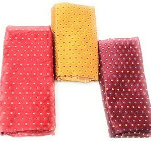 Silk-Cotton Blouse Piece Material for Women, Unstitched, Combo of 3 (0.9 meter each) - Navratri Special, Durga Puja Special, Oti Bharan, Ugadi Special -C51