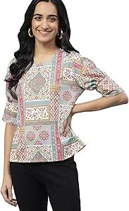 Multi Color Abstract Print Top