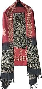 Cotton Unstitched Batik Print Suit Set for Women with Dupatta | salwar suit Dress Material for Women & Girls | Top - 2.5 M, Bottom - 2.5 M & Dupatta - 2.5 M