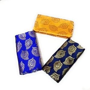 Women's Cotton Blend Unstitched 1 meters Each Blouse Materials (Multicolour, Free Size) - Pack of 3 Pieces -S70