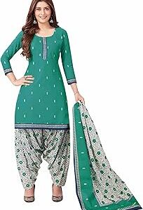 Women Cotton Unstitched Dress Material (BANDCOL816, Green, Free Size)