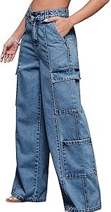 Women's Wide Leg High Rise Regular Length Denim Pant
