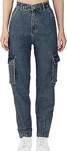 Cargo Jeans for Women | Cotton Lycra Blend | Comfortable & Stylish Black Cargo for Everyday Wear | Trendy Women's Jeans