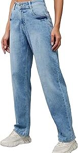 Women's Wide Leg High Rise Regular Length Stretchable Denim Jeans (Plus Size)