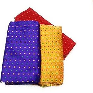 Cotton Blend Multi-colors Unstitched Fancy Blouse Materials 1 Meters Each.(Pack of 3 Pieces) - E48
