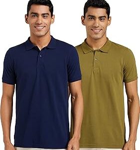 Men's Solid Cotton Rich Polo T Shirt | Collar Tshirts | Half Sleeves | Plain-Regular Fit (Available in Plus Size and Combo Pack of 2)