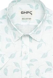 100% Cotton Printed Half Sleeves Regular Fit Formal Shirt for Men