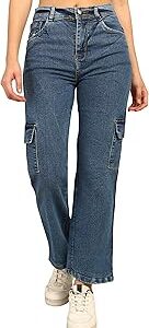 Women's Denim Boyfriend Fit Cargo Jeans