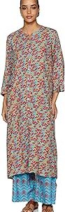 Women Sky Blue Rayon Straight Kurta Palazzo Suit Set