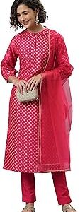 Women's Silk Blend Floral Regular Kurta Set