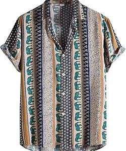 Shirt for Men | Mens Casual | Men Stylish | Printed | Men's Regular Fit | Formal | Men's Solid Slim Fit | Short Sleeve | Trendy | Summer-Button Down