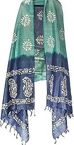 Women's Cotton Silk Batik Print Unstitched Salwar Suit Dress Material with Duputta