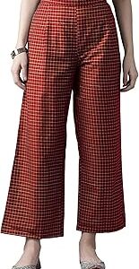 Women's Cotton Solid Palazzo Regular Fit Pant (Pl0Rd2430)