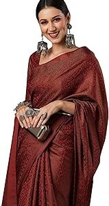 Women's Woven Design Zari Work Banarasi Silk Saree With Unstitched Blouse Piece